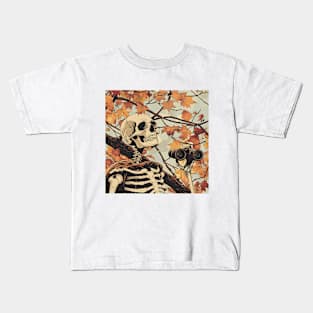 Skeleton Birdwatching Kids T-Shirt